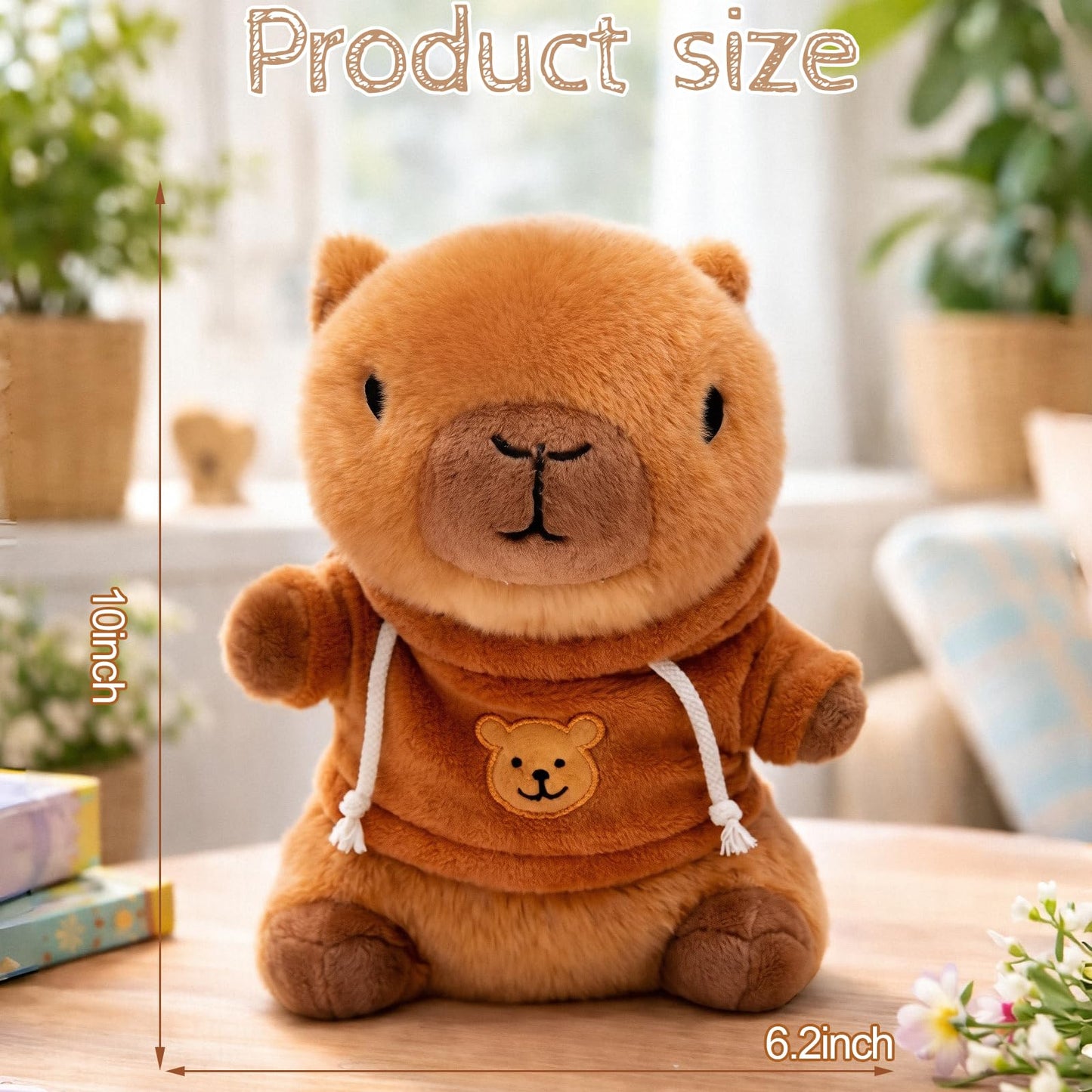 TITQWOP 10.2-Inch Brown Capybara Plush Toy with 9 Outfits and Accessories