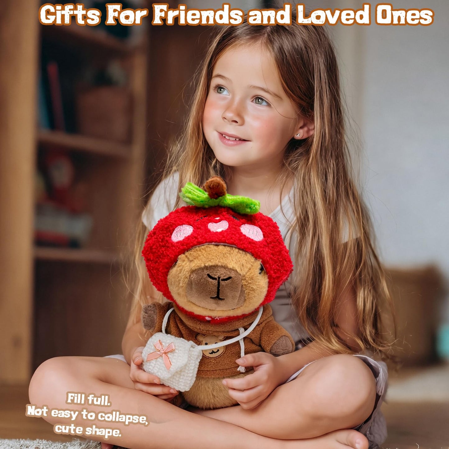 TITQWOP 10.2-Inch Brown Capybara Plush Toy with 9 Outfits and Accessories