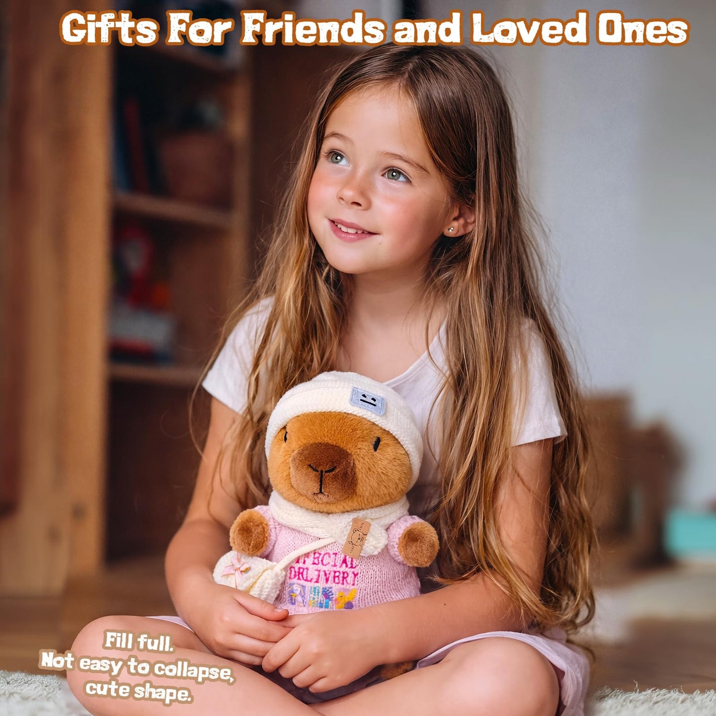 TITQWOP Capybara Plush Toy with 9 Outfits & Accessories – Ultra-Soft Dress-Up Plush for Kids