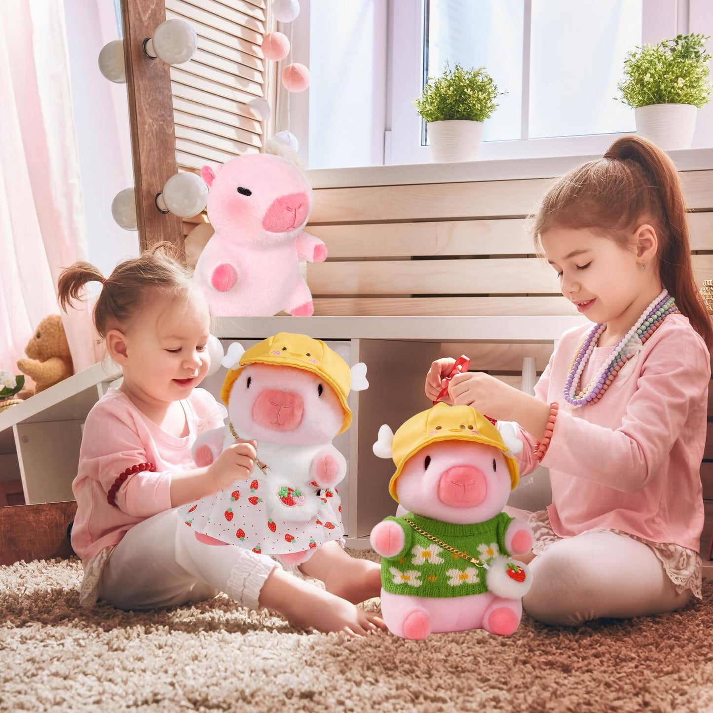 TITQWOP Capybara Plush Toy – 10.2 inch with 9 Outfits & Accessories | Ultra-Soft Capybara Plush