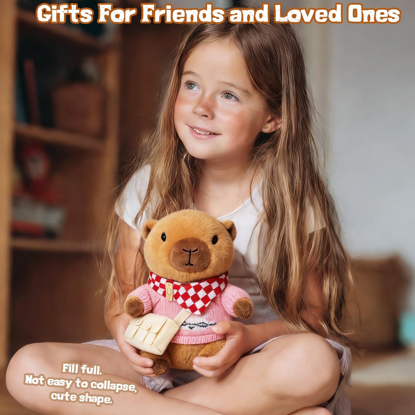 TITQWOP Capybara Plush Toy with 9 Outfits & Accessories – Super Soft Plush for Kids