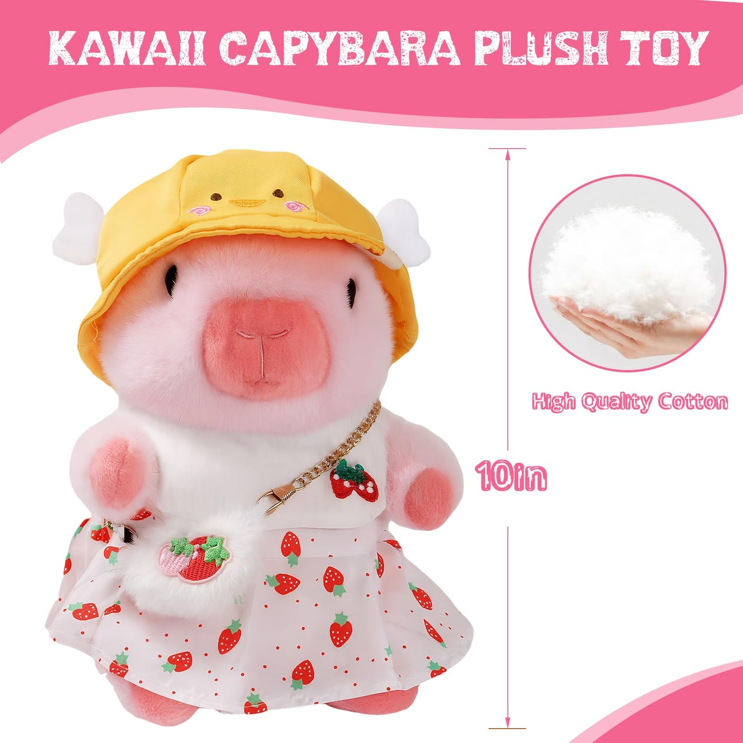 TITQWOP Capybara Plush Toy – 10.2 inch with 9 Outfits & Accessories | Ultra-Soft Capybara Plush