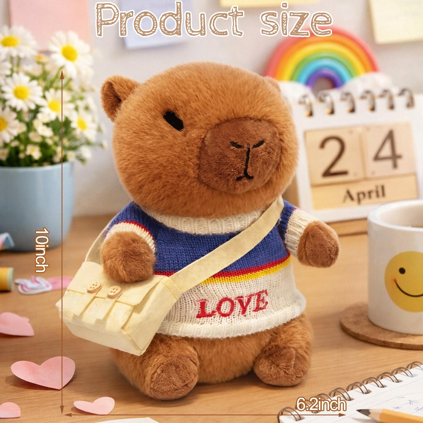 TITQWOP Capybara Plush Toy with 9 Outfits & Accessories – Super Soft Plush for Kids