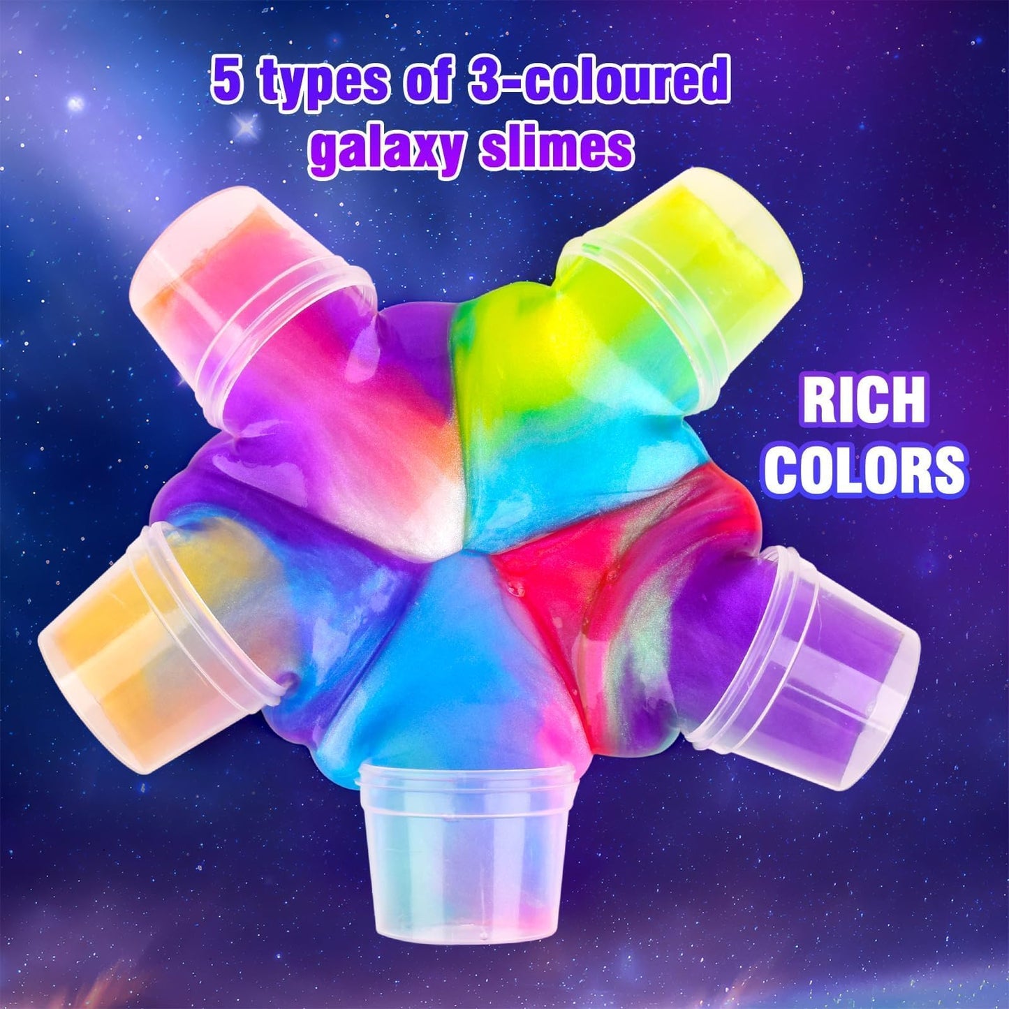 TITRITH 118-Pack Valentine Slime Party Favors Kit – Galaxy Slime Toys for Kids, Soft Putty, Classroom & Gift Bag Prizes