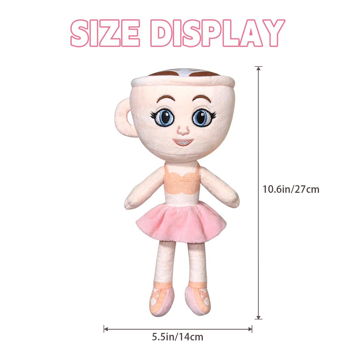 Tiuyov Italian Brainrot Plush Toy – 10-Inch Ballerina Cappuccina & Friends