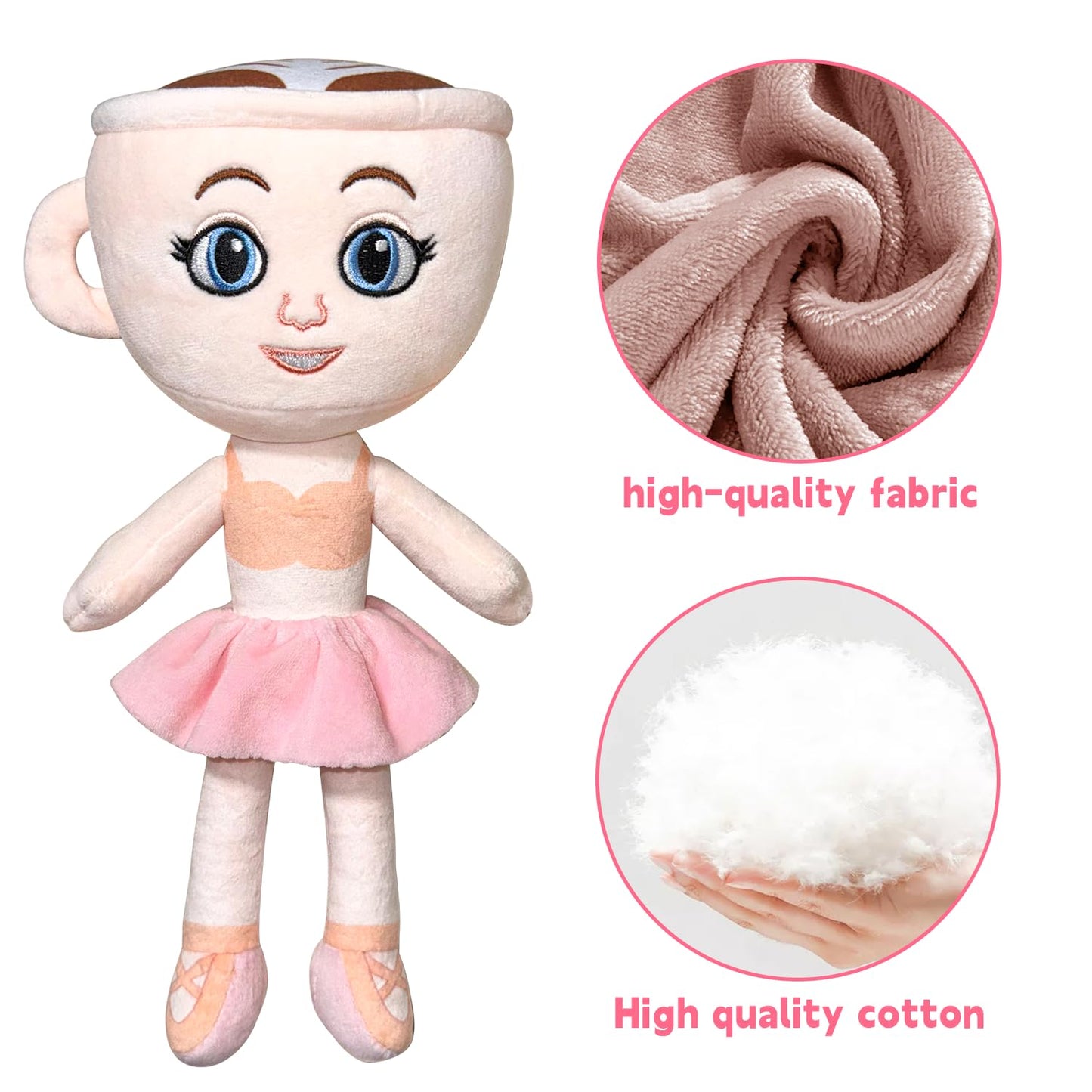 Tiuyov Italian Brainrot Plush Toy – 10-Inch Ballerina Cappuccina & Friends