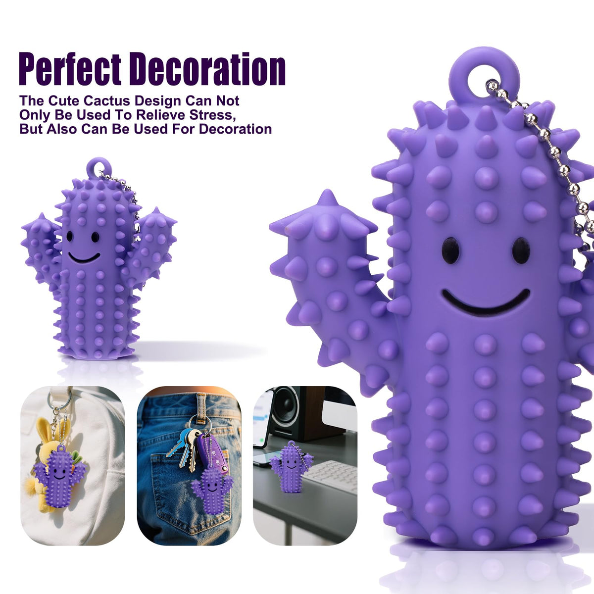 Tizuxa Little Ouchies Silicone Pain Fidget – Cactus Stim Tool for Adults, Portable Keychain & Sensory Tool