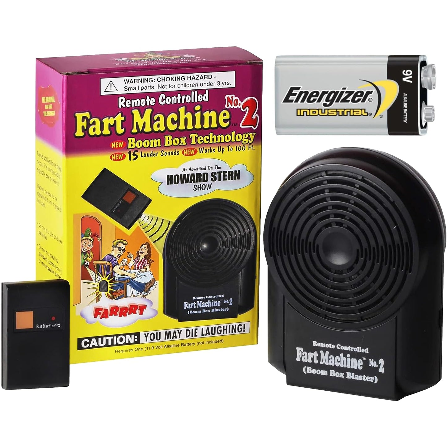 T.J. Wisemen Fart Machine 2 with Remote — 15 Sounds, 100 ft Range, Battery Included