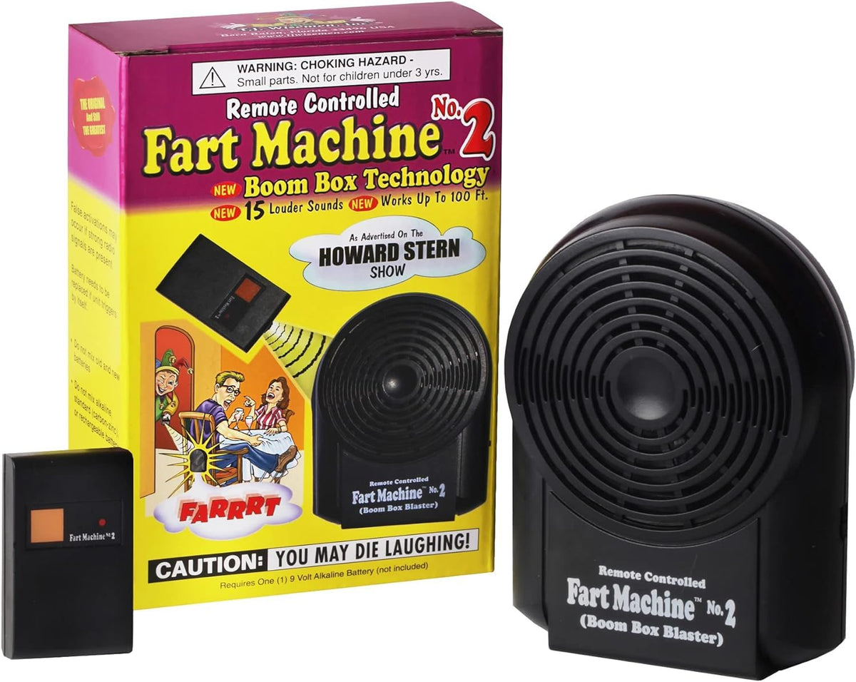 T.J. Wisemen, Inc. Fart Machine #2 — Remote-Controlled Boom Box with 15 Realistic Sounds | 100 ft Range