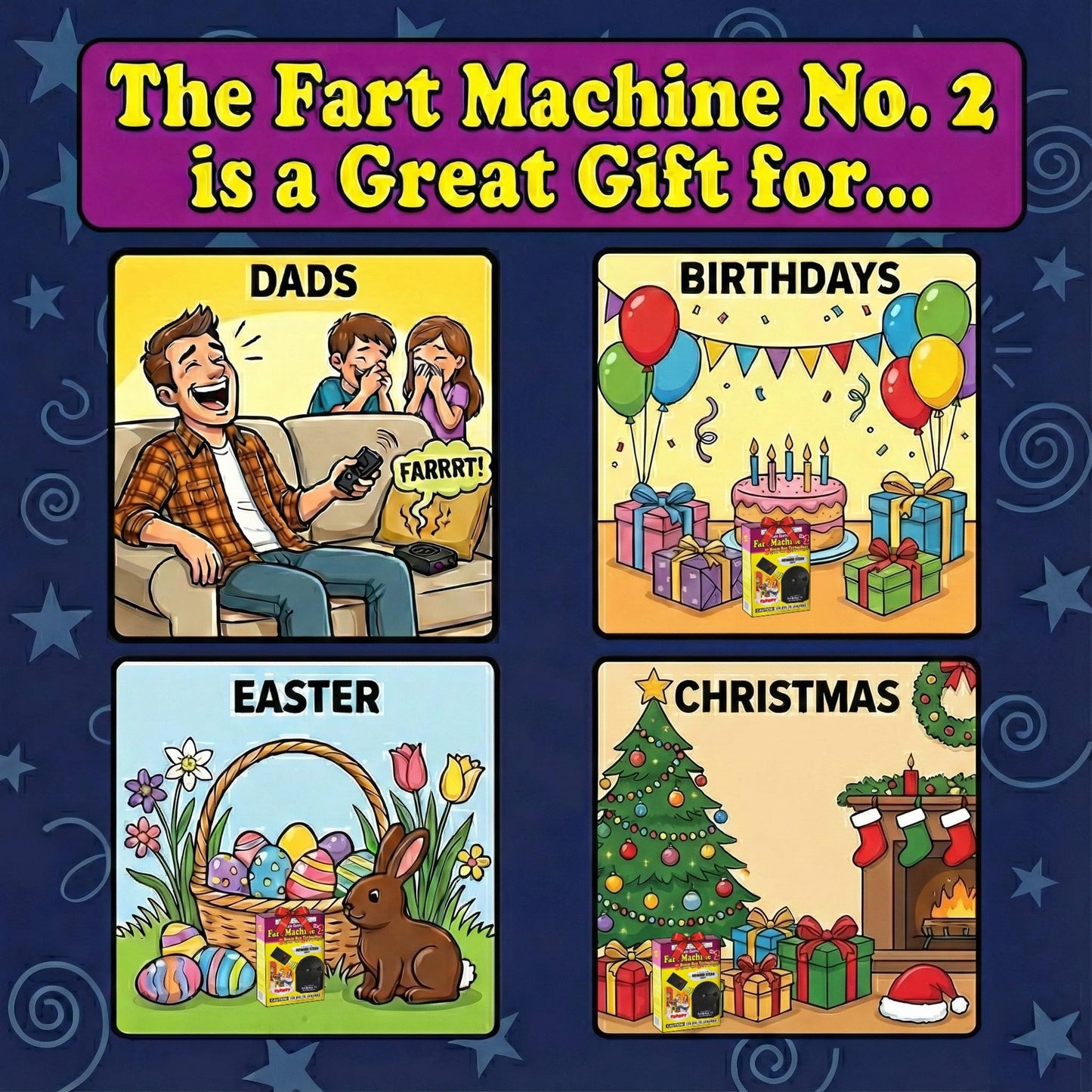 T.J. Wisemen Fart Machine 2 with Remote — 15 Sounds, 100 ft Range, Battery Included