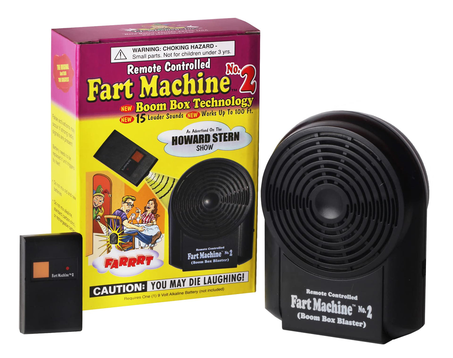 T.J. Wisemen Remote Fart Machine #2 – Boom Box Tech, 15 Sounds, 100 ft Range