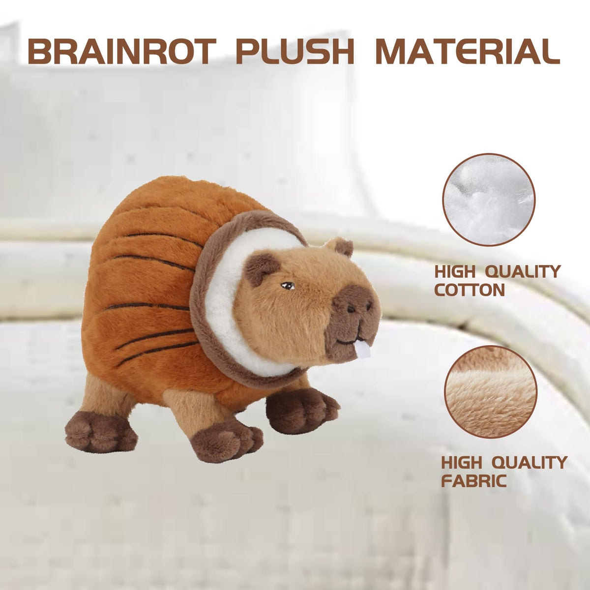 tjlmcorp Italian Brainrot Burbaloni Capybara Plush – Cute Weirdcore Stuffed Toy