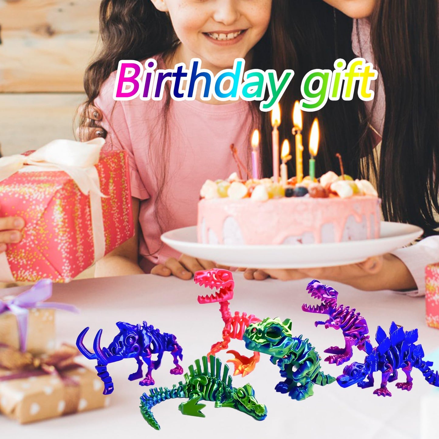 TJYZGXQ 6-Pack 3D Printed Dinosaur Skeletons — T-Rex Fidget Toys & Desk Gifts for Kids