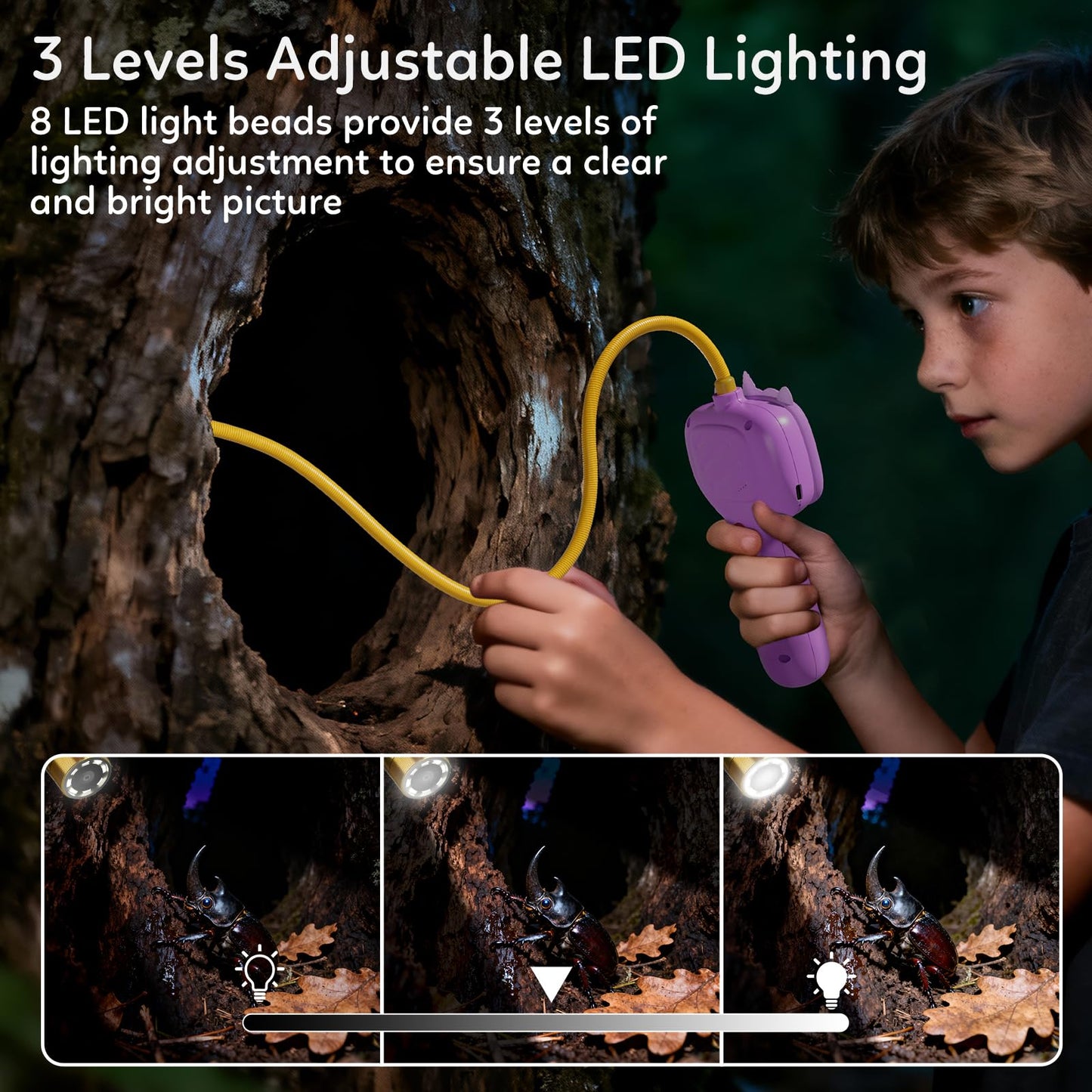 TKTKMETA Kids Borescope Camera with Light – Type-C Rechargeable STEM Educational Toy