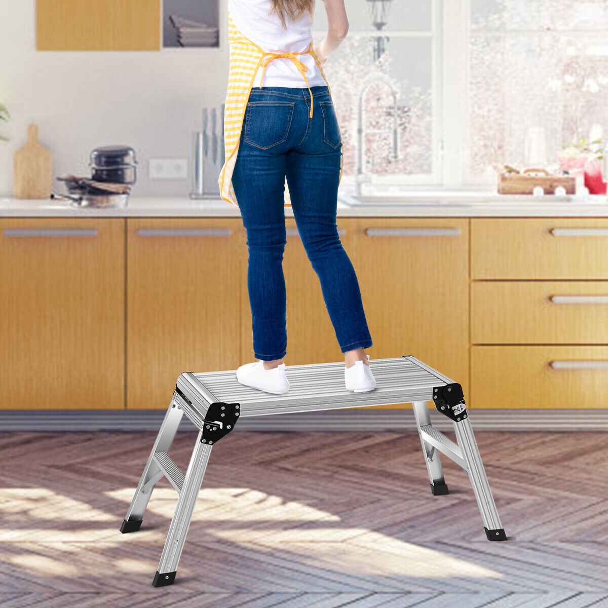 Aluminium Folding Hop Up Work Platform with Safety Locks and Pads