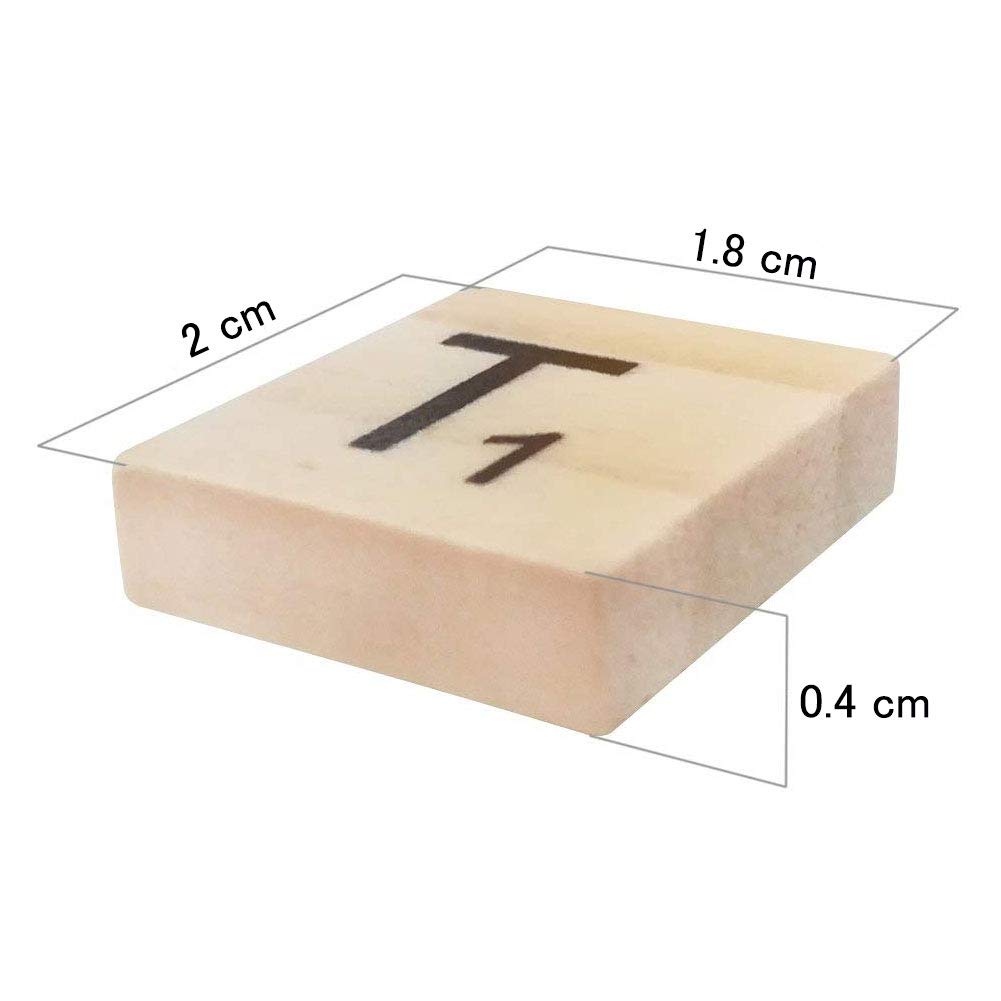 TMEEIHNSS 100 Pcs Wooden Alphabet Tiles – Scrabble-Style Letters for Crafts, Frames & Wall Art
