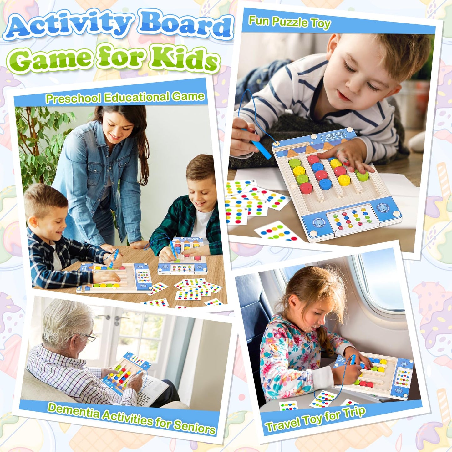 TMGOT Montessori Wooden Sensory Puzzle for Ages 4-7 | Magnetic Pen Board