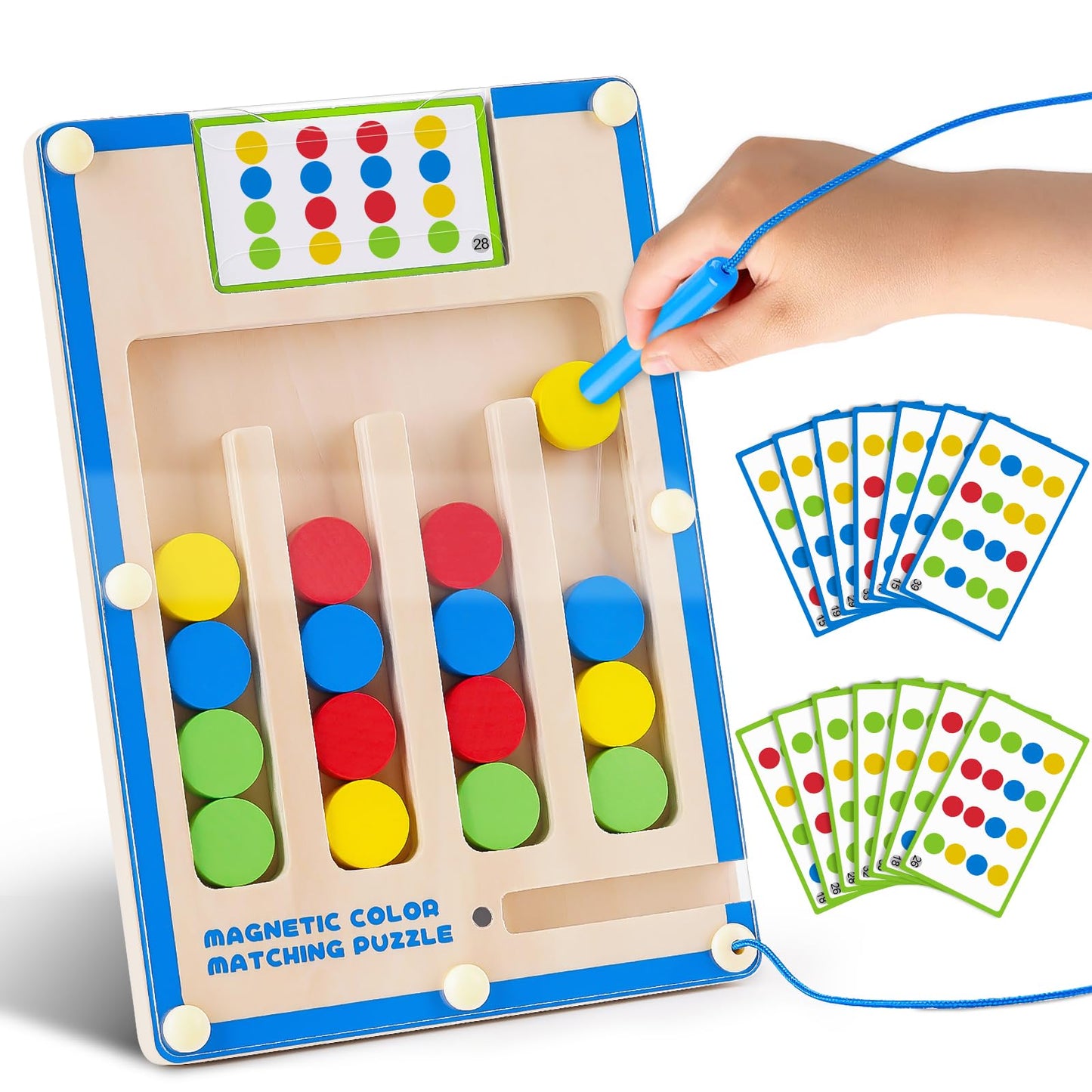 TMGOT Kids Montessori Magnetic Wooden Toys – Color Matching Puzzle for Ages 3-7 | Educational Brain Teaser