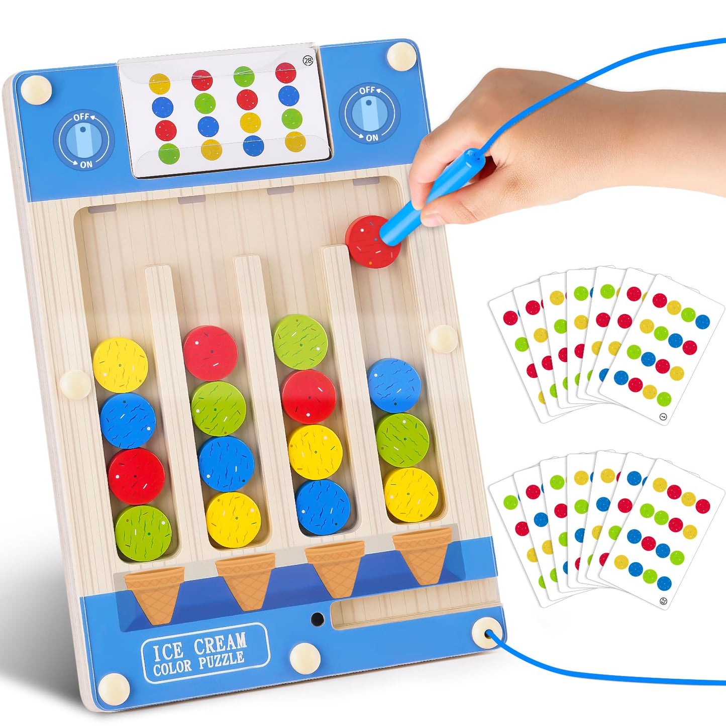 TMGOT Montessori Wooden Sensory Puzzle for Ages 4-7 | Magnetic Pen Board