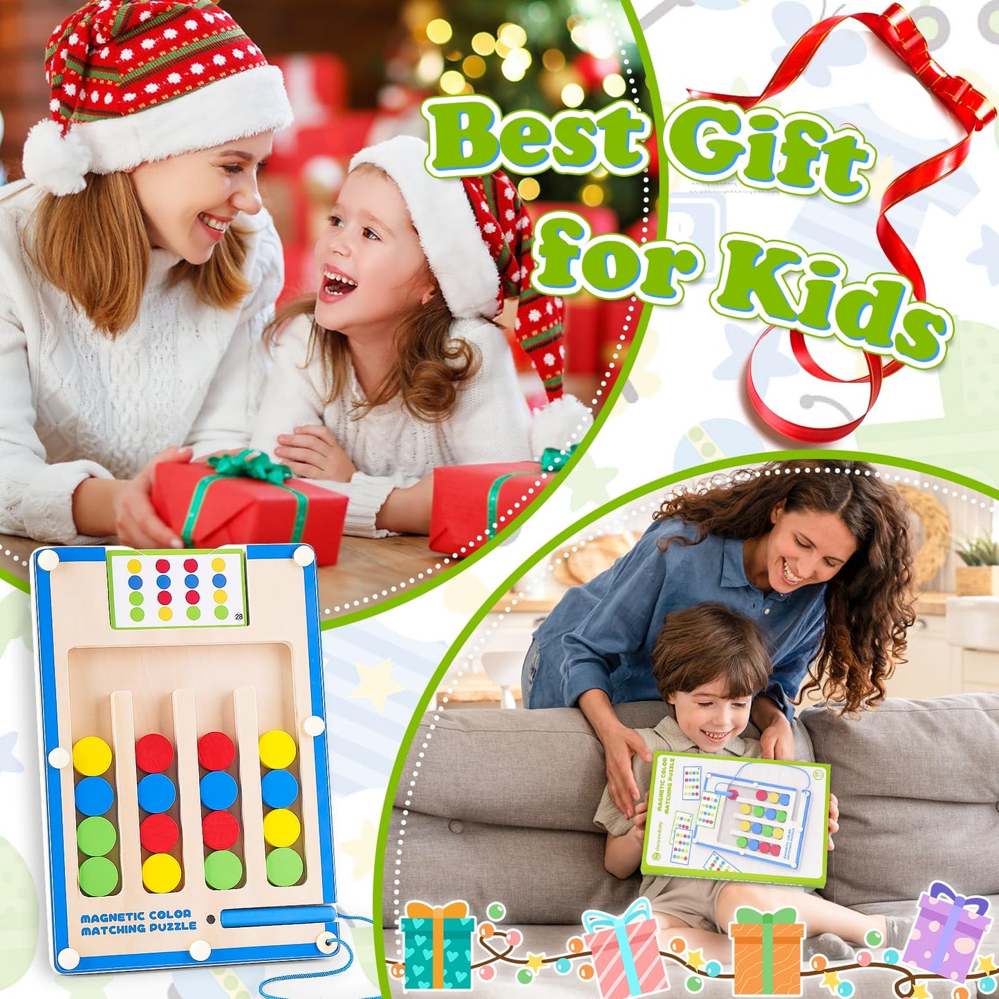 TMGOT Kids Montessori Magnetic Wooden Toys – Color Matching Puzzle for Ages 3-7 | Educational Brain Teaser