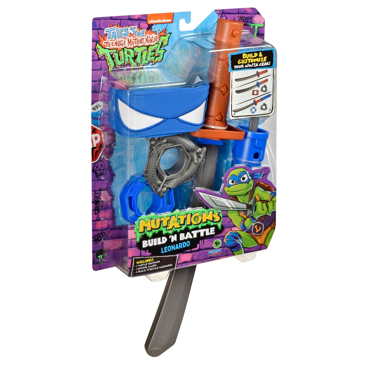 TMNT Tales Leonardo Build N Battle Katana Sword Role Play Set by Playmates Toys