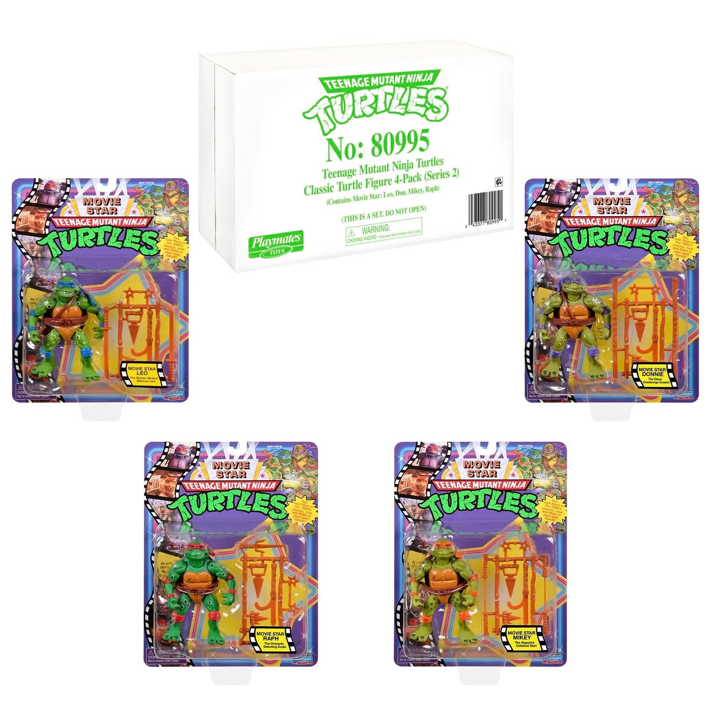 TMNT Classic Movie Star Soft Bundle | Authentic 1990s Movie Figures | TMNT Micro Mutant