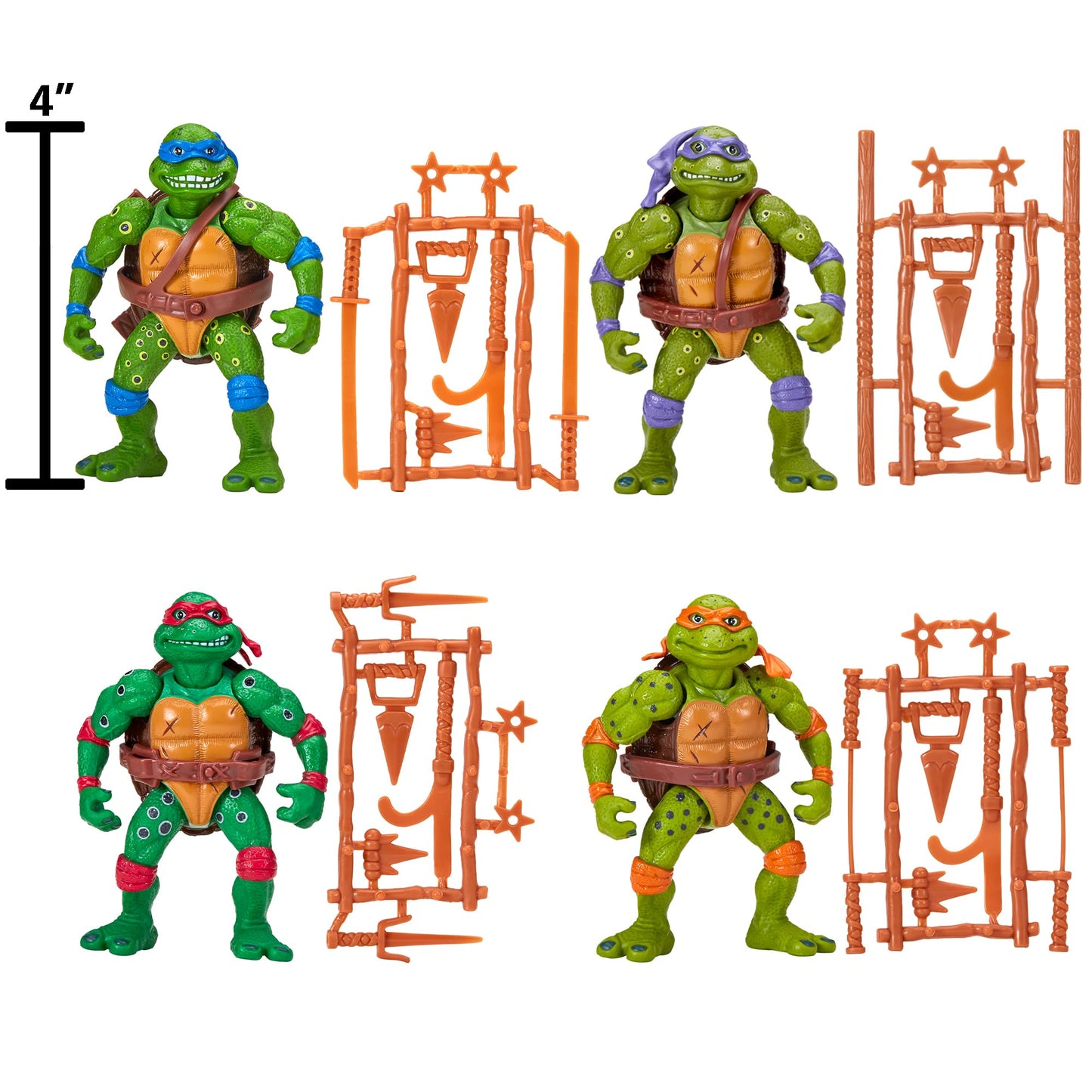 TMNT Classic Movie Star Soft Bundle | Authentic 1990s Movie Figures | TMNT Micro Mutant