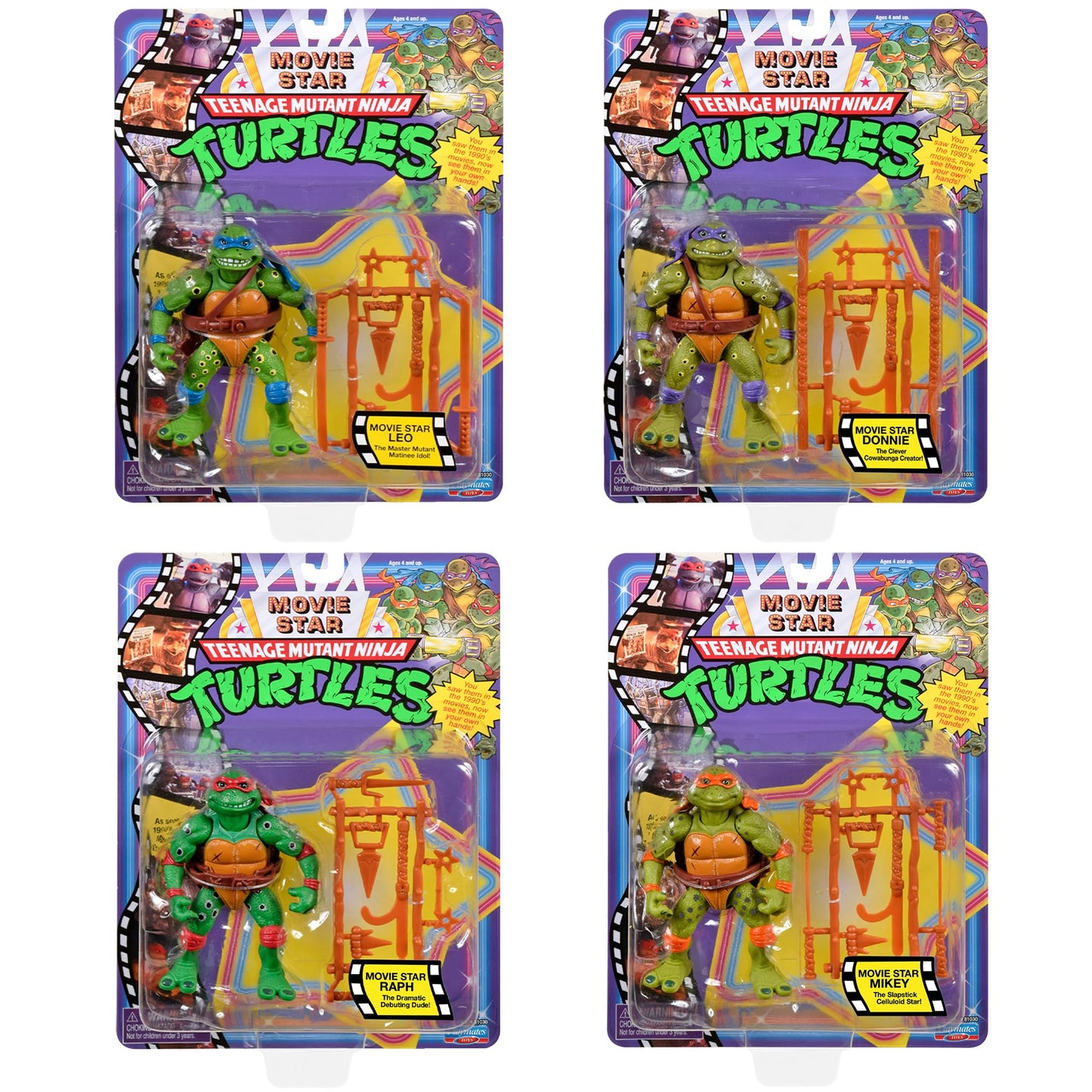 TMNT Classic Movie Star Soft Bundle | Authentic 1990s Movie Figures | TMNT Micro Mutant