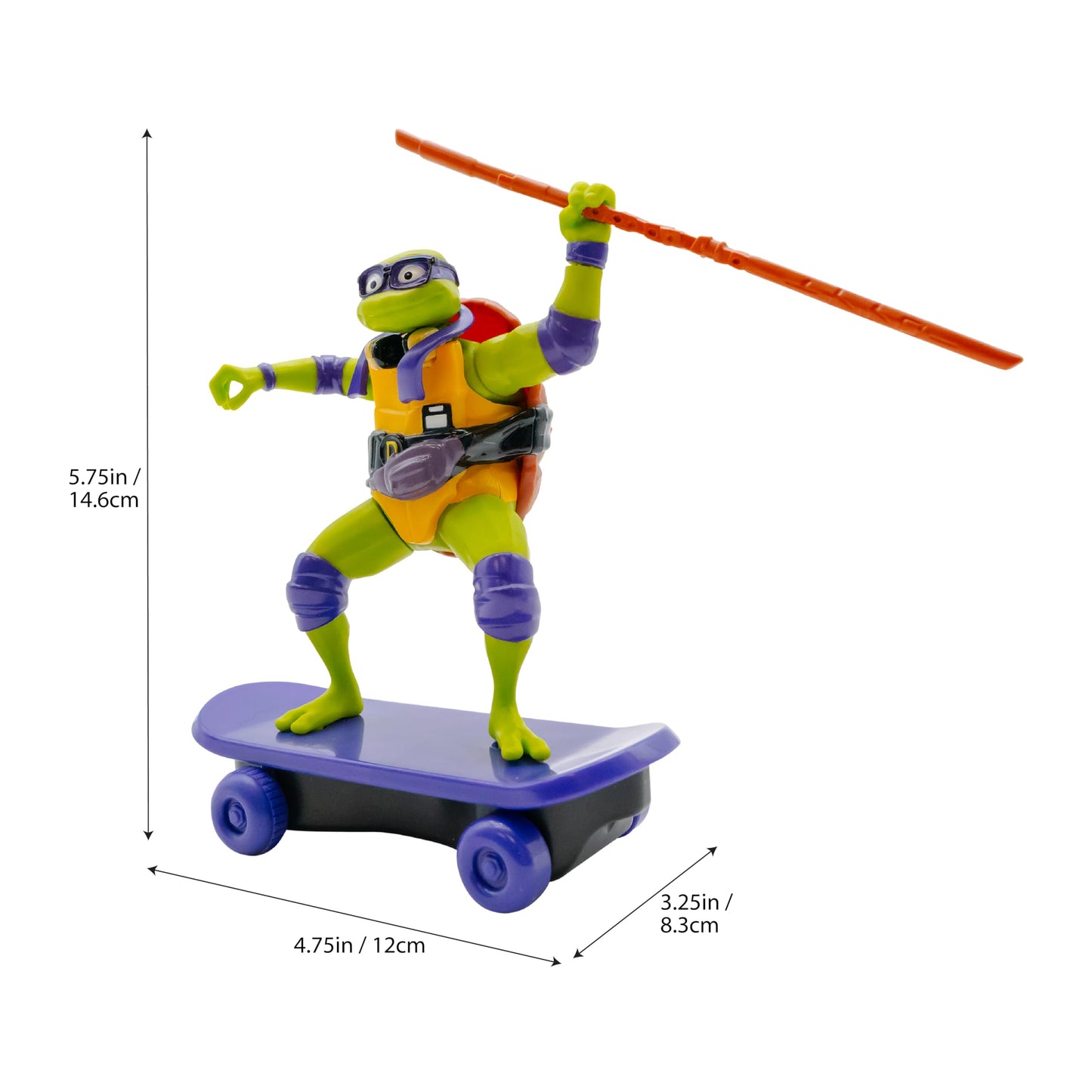 TMNT Donatello Sewer Shredder Pullback Skateboard – 5-Inch Collectible Toy