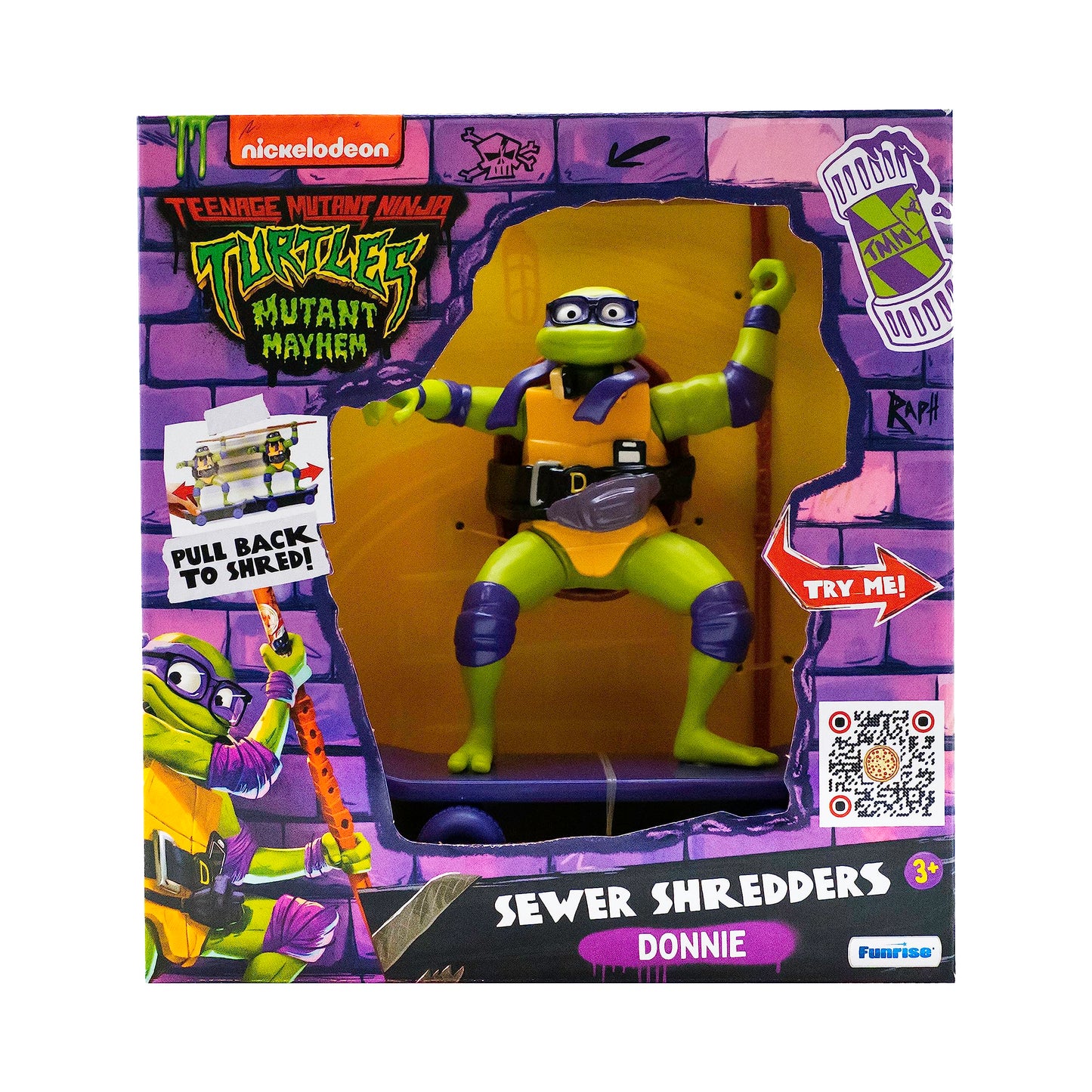 TMNT Donatello Sewer Shredder Pullback Skateboard – 5-Inch Collectible Toy