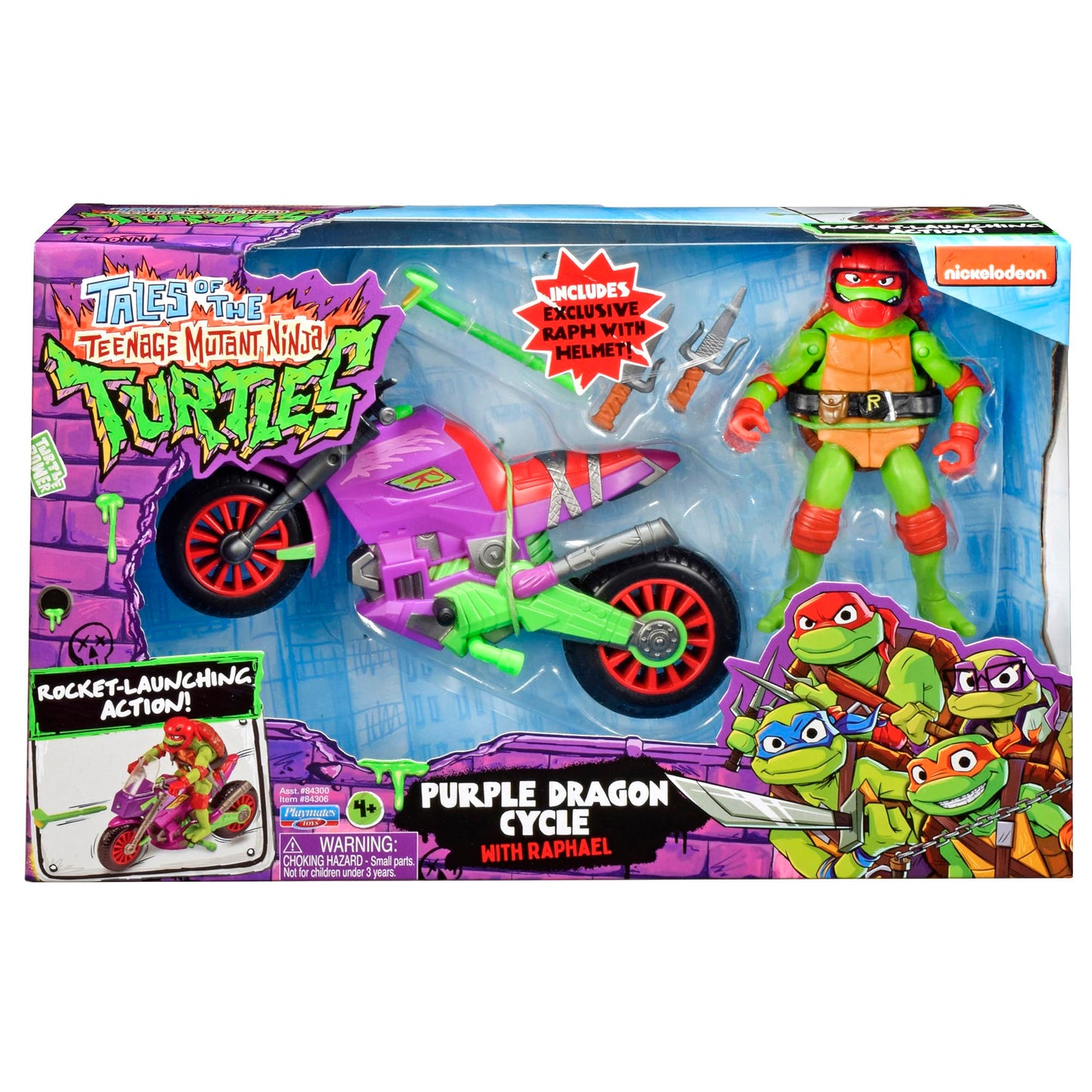 TMNT Purple Dragon Battle Cycle with Exclusive Raphael Figure | Playmates Toys
