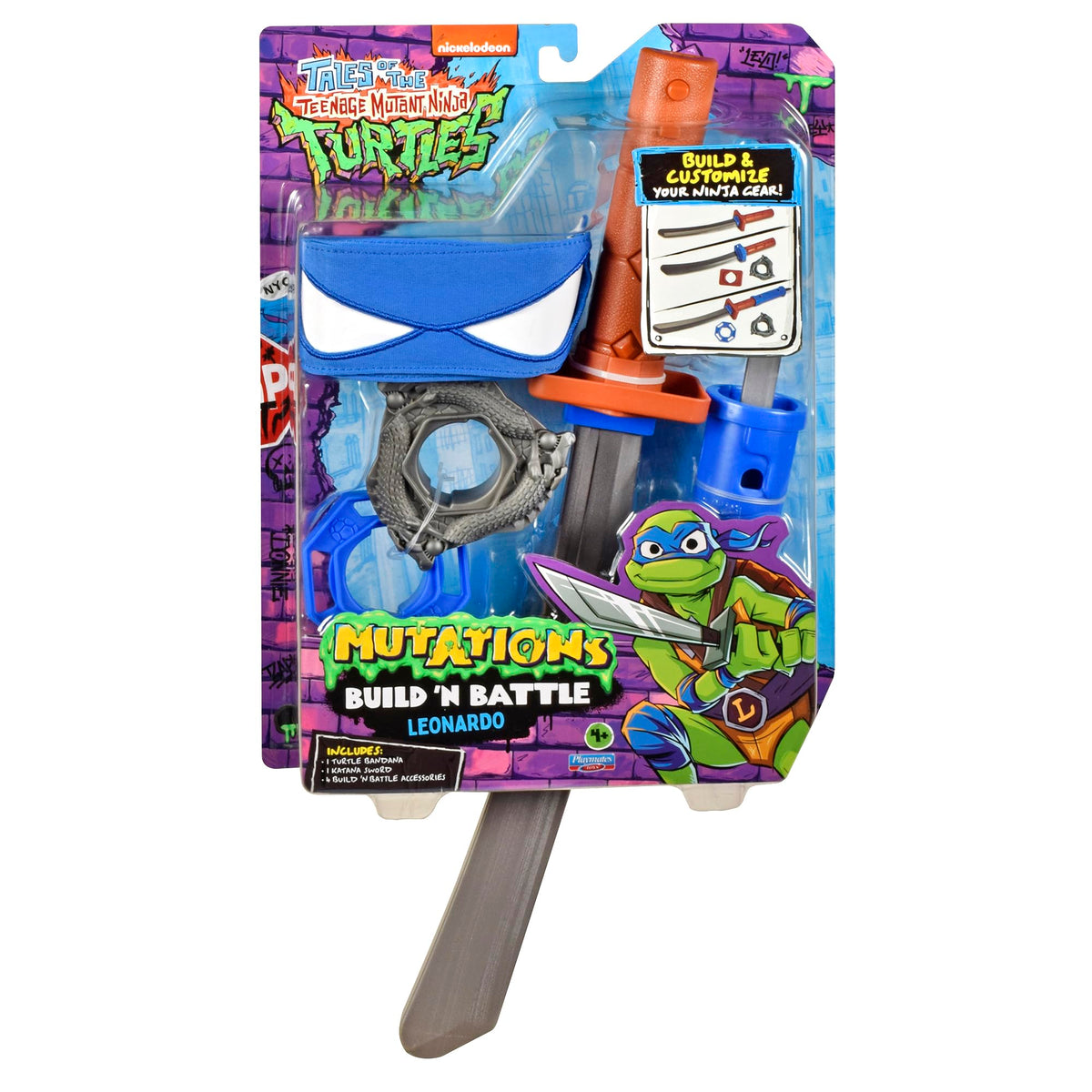 TMNT Tales Leonardo Build N Battle Katana Sword Role Play Set by Playmates Toys