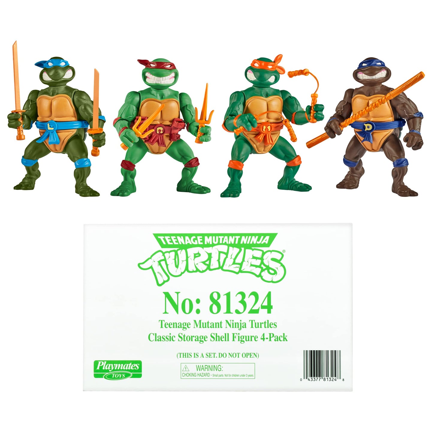 Teenage Mutant Ninja Turtles: Classic 4-Inch Turtles 4-Pack Figure Bundle by Playmates Toys