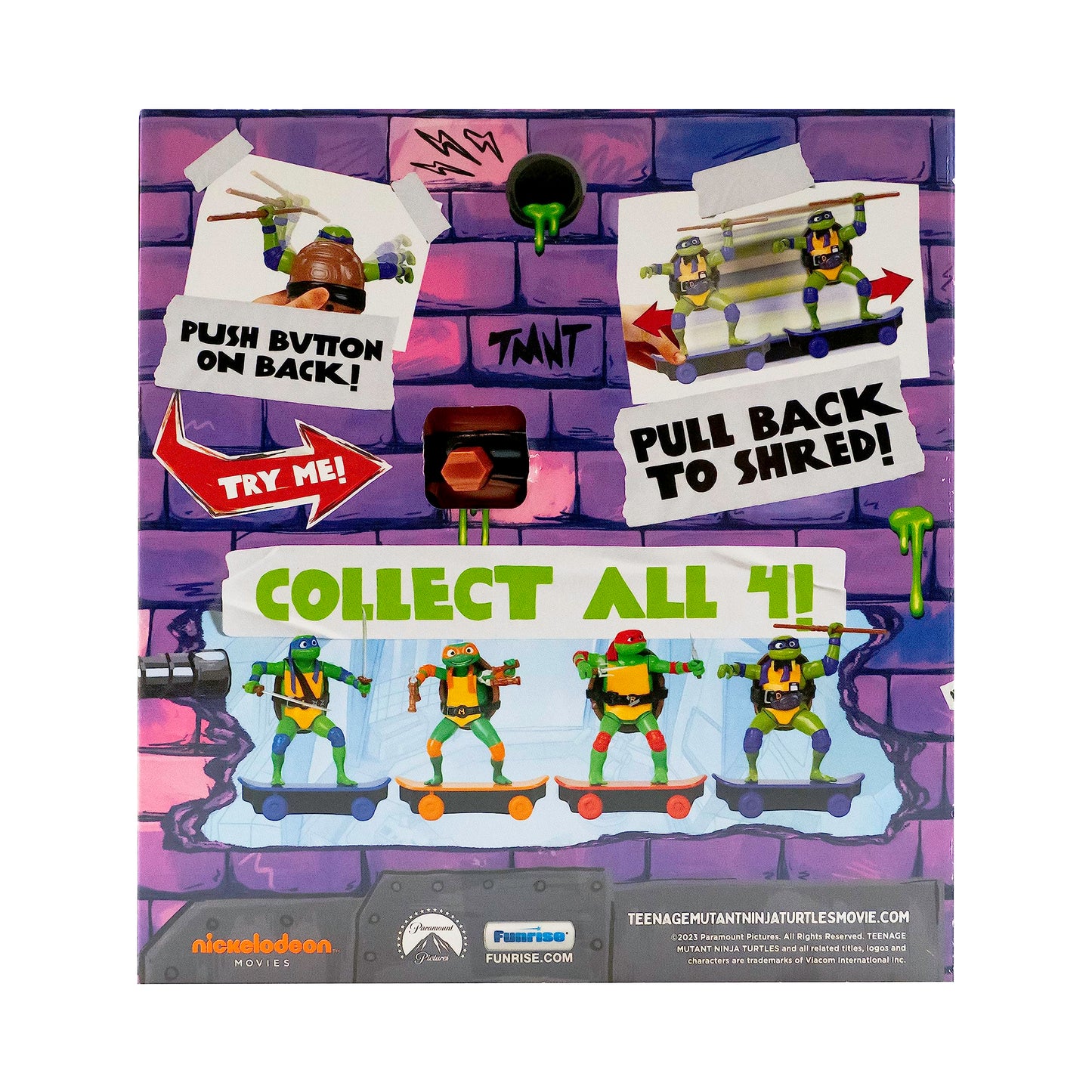 TMNT Donatello Sewer Shredder Pullback Skateboard – 5-Inch Collectible Toy