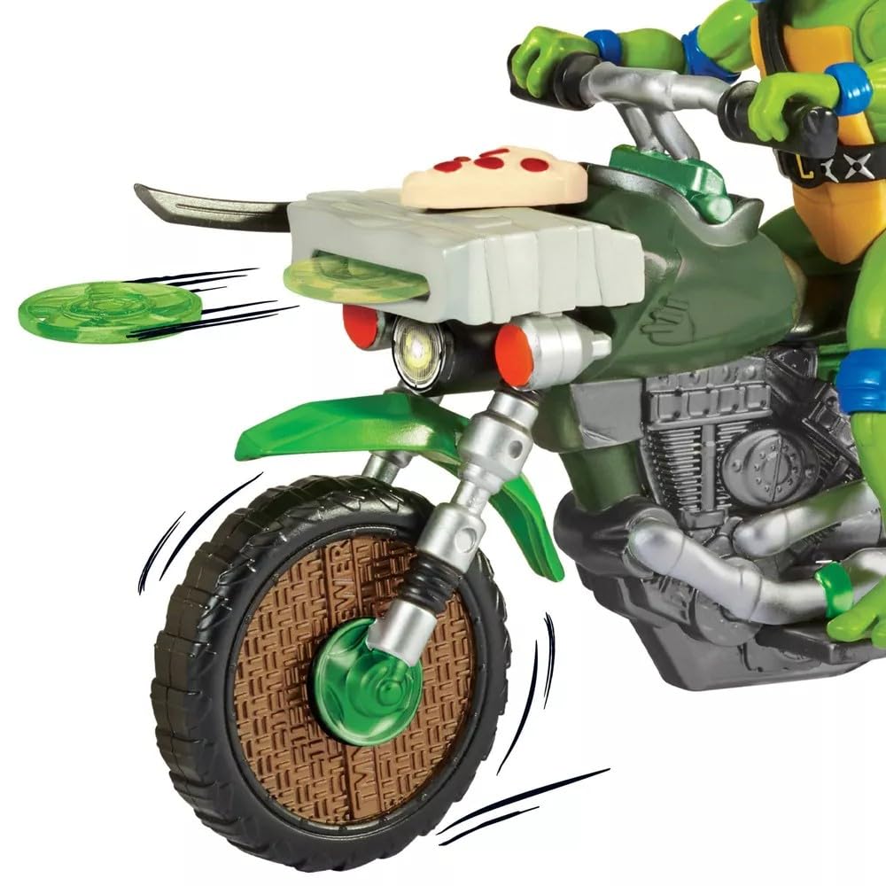 TMNT Mutant Mayhem Ninja Kick Cycle with Exclusive Leonardo Figure | Playmates Toys