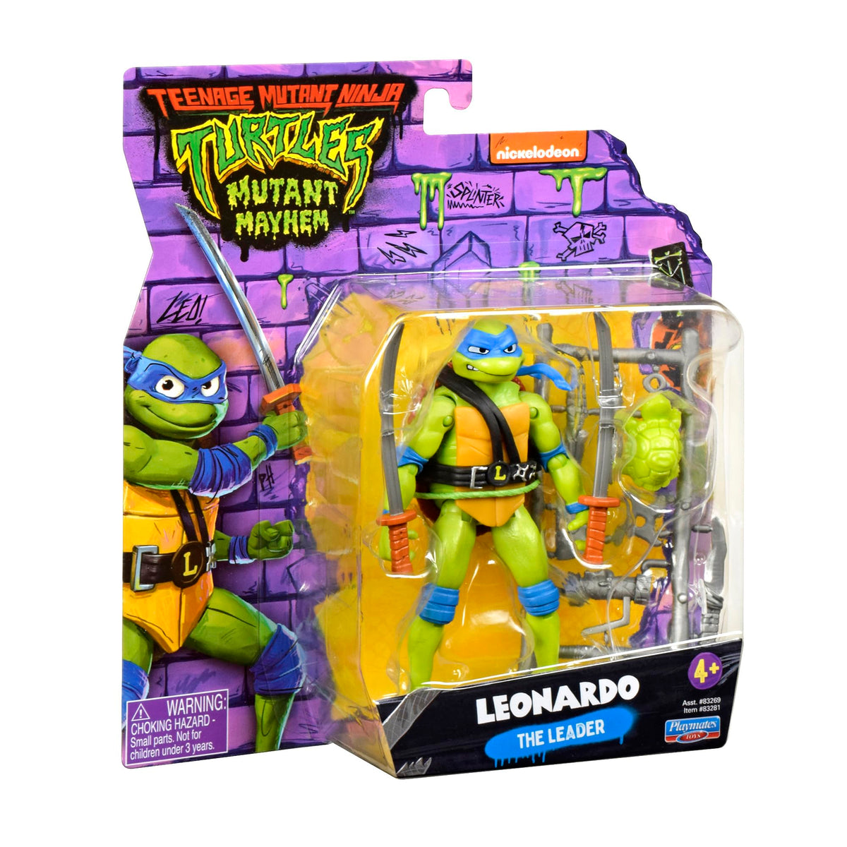 TMNT Mutant Mayhem Leonardo Figure 4.5-Inch by Playmates Toys
