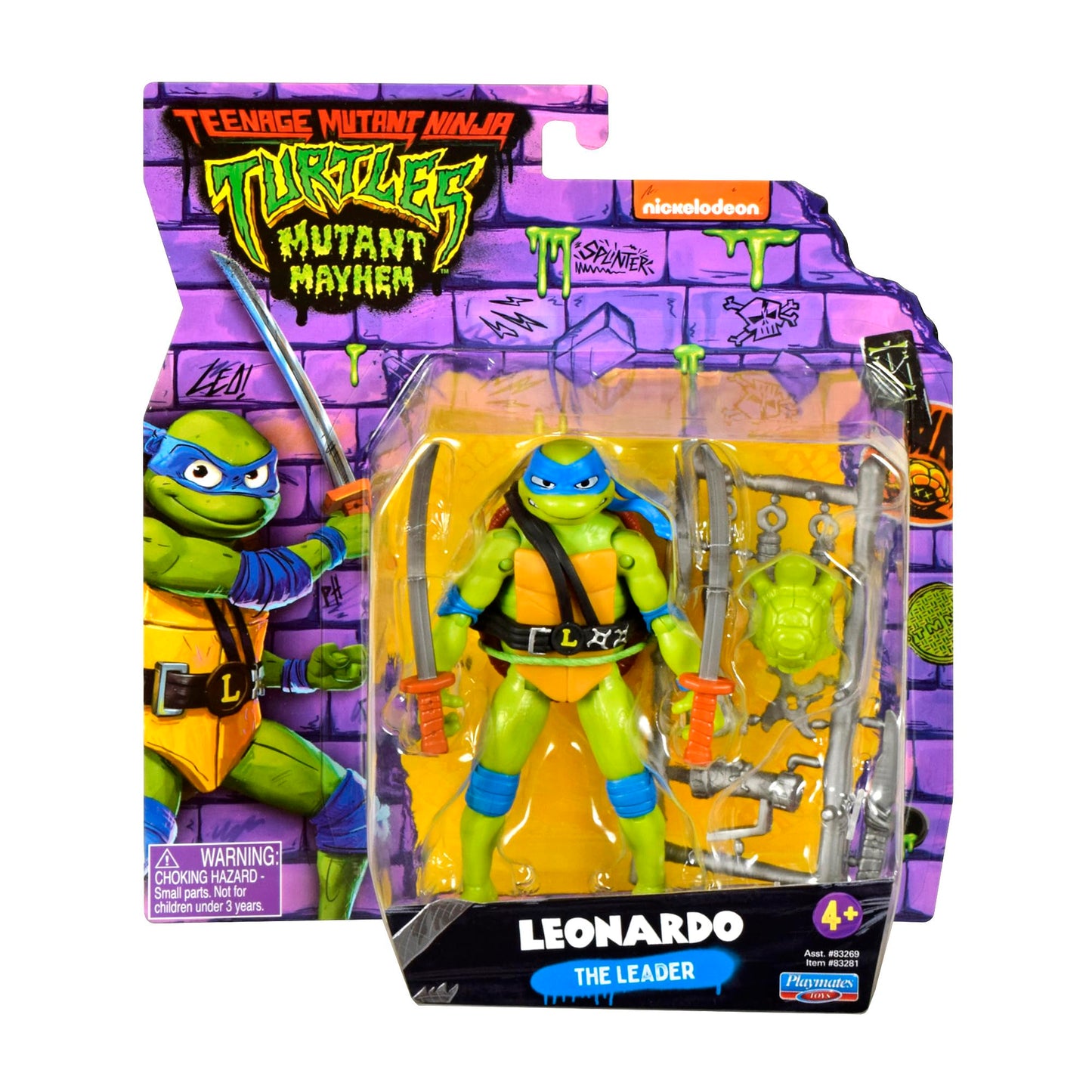 TMNT Mutant Mayhem Leonardo Figure 4.5-Inch by Playmates Toys