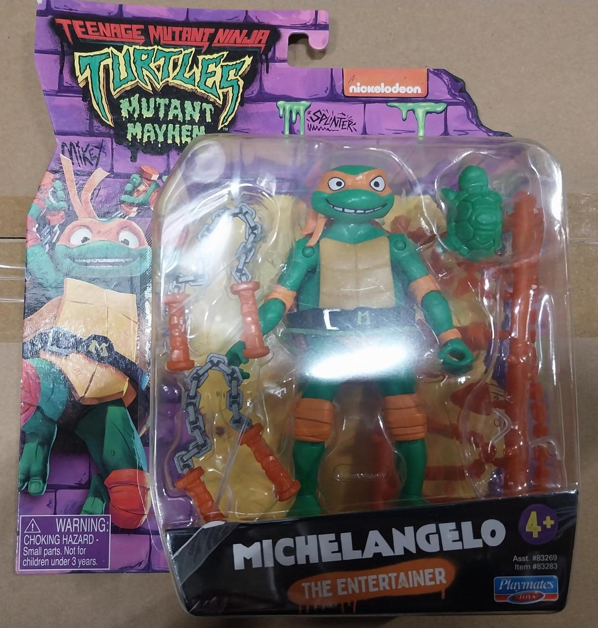 Teenage Mutant Ninja Turtles Mutant Mayhem Michelangelo 4.25-Inch Basic Action Figure | Playmates Toys