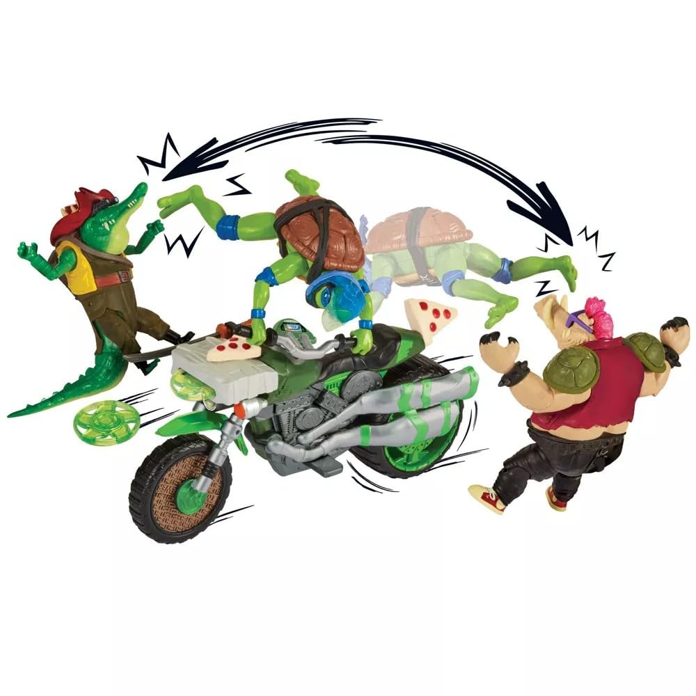 TMNT Mutant Mayhem Ninja Kick Cycle with Exclusive Leonardo Figure | Playmates Toys