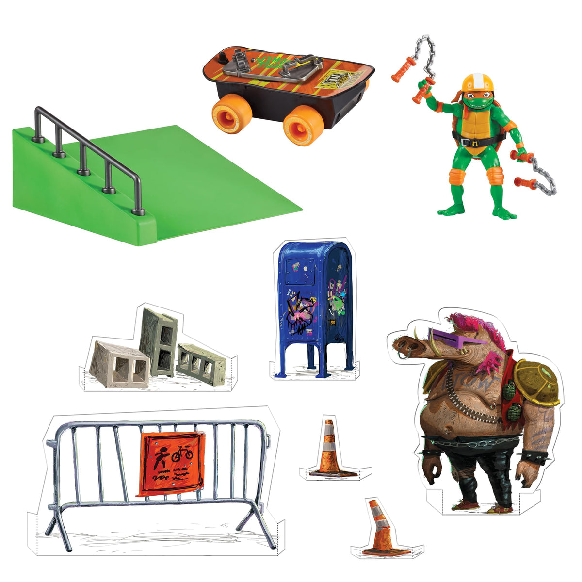 TMNT Mutant Mayhem Michelangelo on Motorized Skateboard – Amazon Exclusive | Playmates Toys