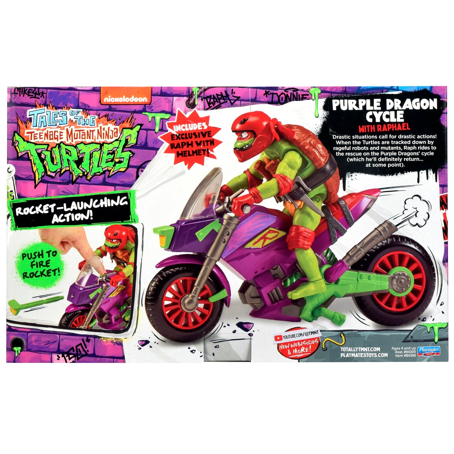 TMNT Purple Dragon Battle Cycle with Exclusive Raphael Figure | Playmates Toys