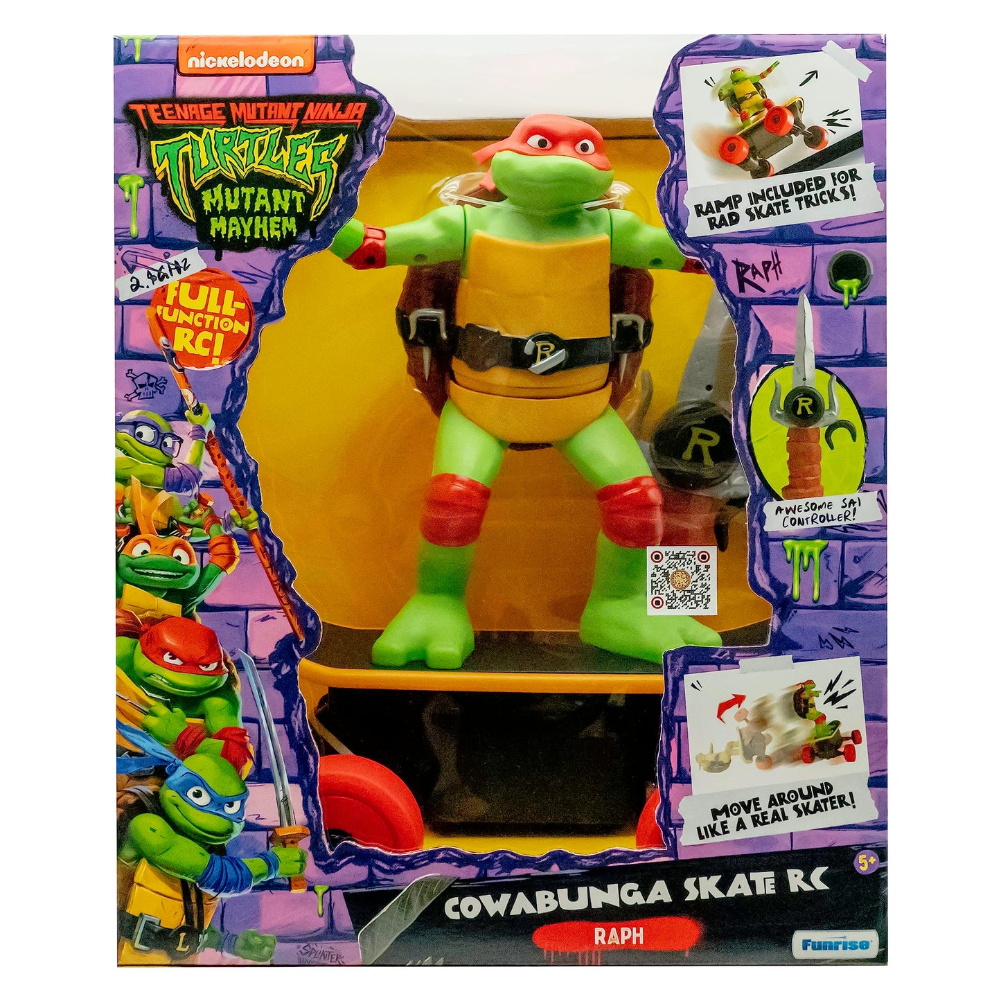 TMNT Raphael Cowabunga RC Skateboard — Real Skate Tricks, 2.4 GHz