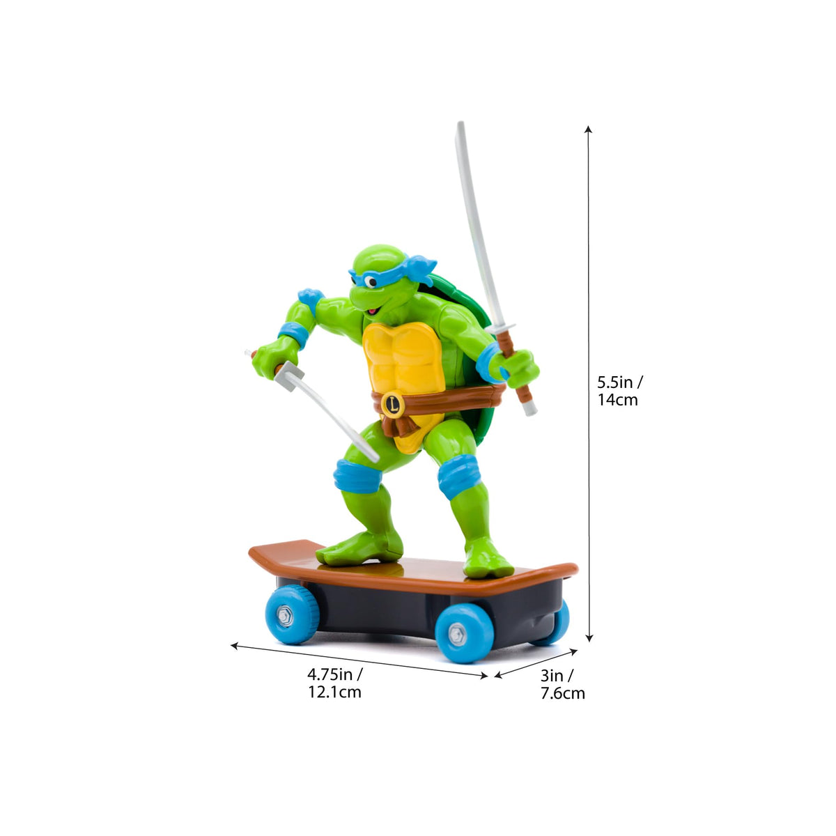 TMNT Sewer Shredders Leonardo 5-inch Classic Edition – Pull-Back Skate Toy, Ages 3+