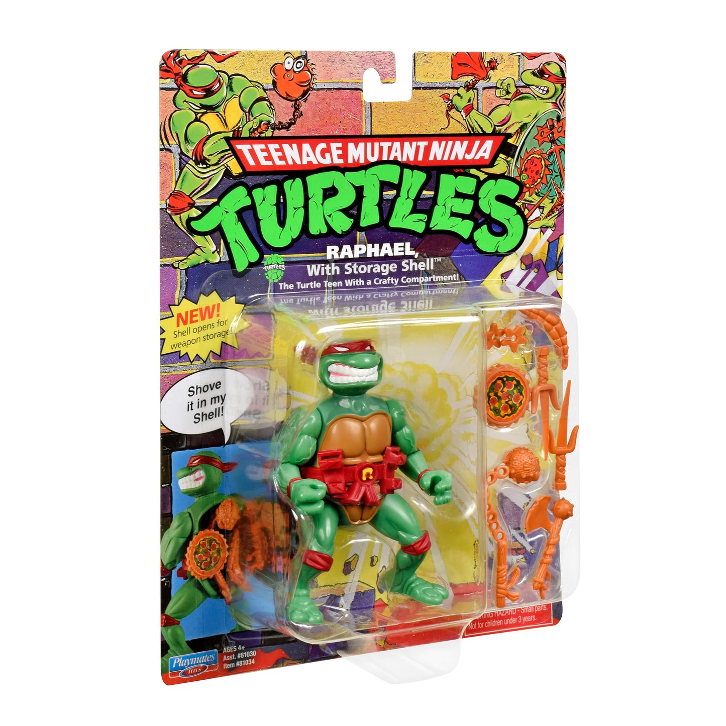 Teenage Mutant Ninja Turtles: Raphael 4-Inch Original Classic Storage Shell Figure by Playmates Toys