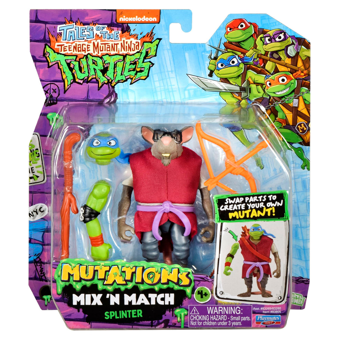 TMNT Splinter Mix 'N' Match Action Figure – 4.5-Inch Play & Display
