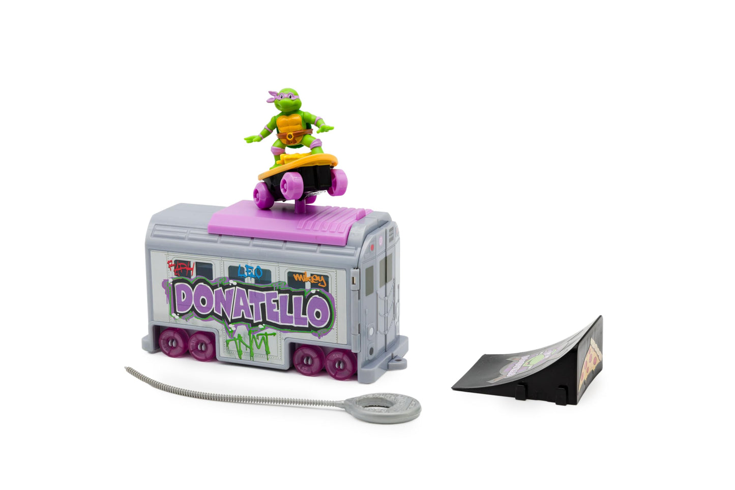 Teenage Mutant Ninja Turtles 5-In Switch Kick Subway Launcher Donatello for Ages 3+ - Launch & Battle with Box Car - Collect All 4