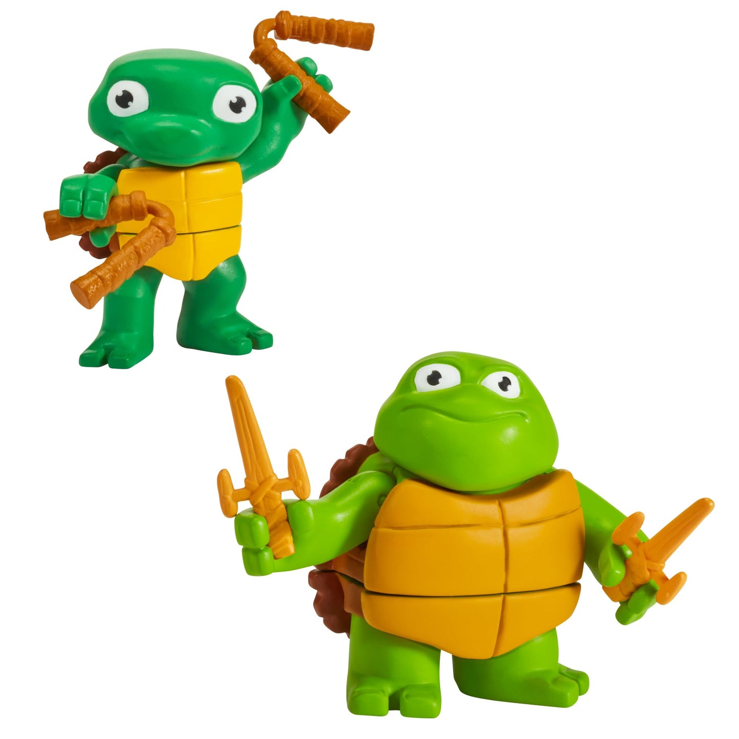 TMNT Turtle Tot 2-Pack: Michelangelo & Raphael Action Figures (3in & 3.5in) – Gift for Kids 4–7 & TMNT Fans