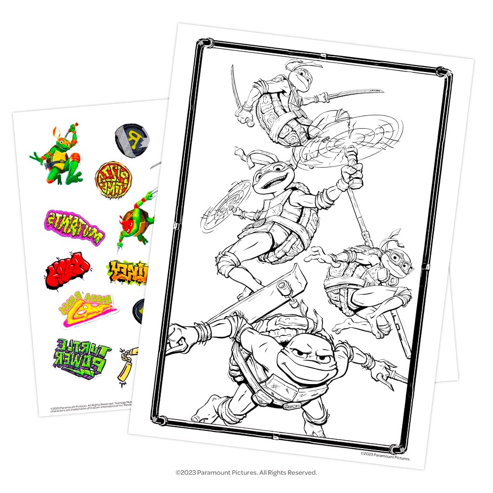 Teenage Mutant Ninja Turtles Coloring & Activity Book Set with Stickers | 3 Books + 60+ Stickers