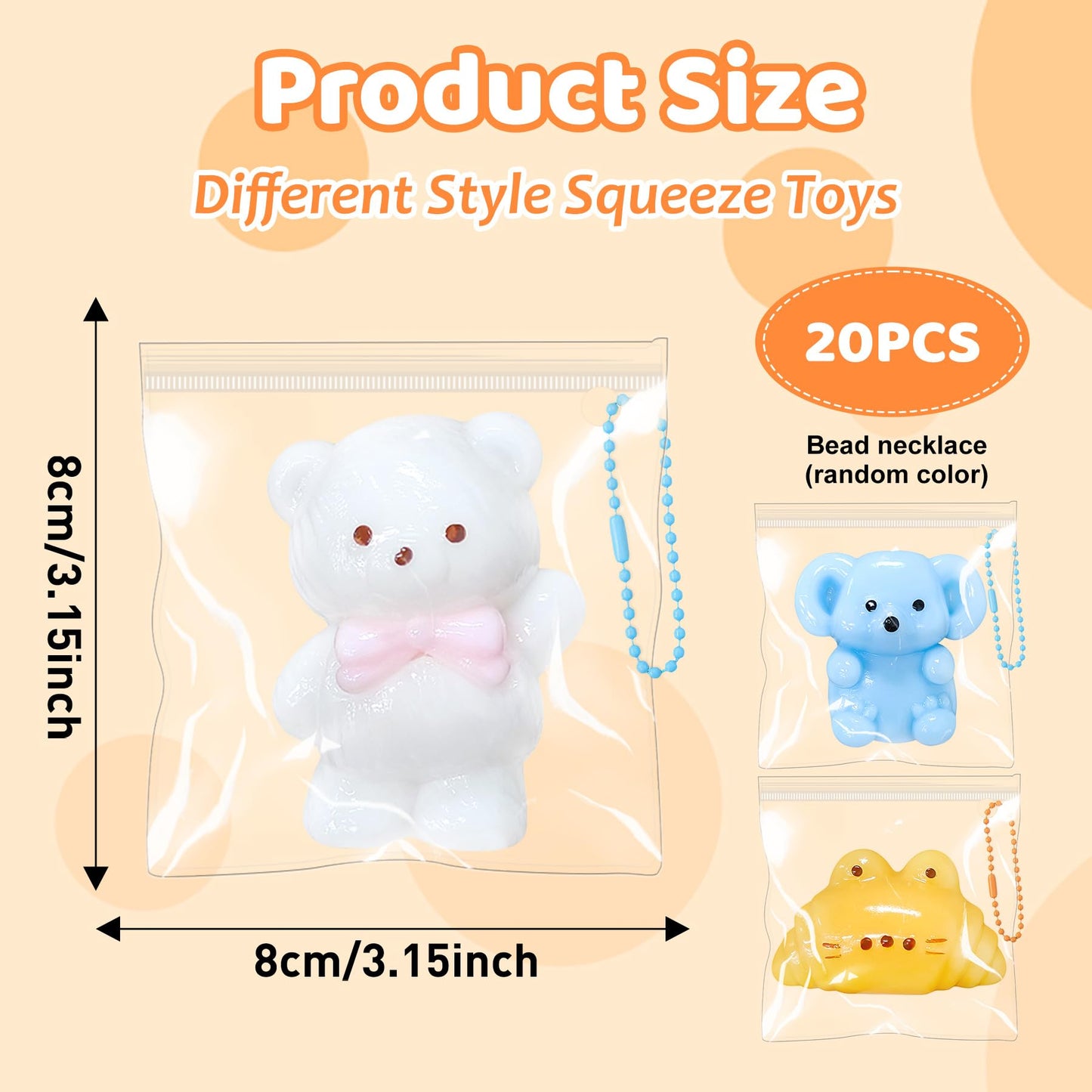 TNGTSWWCV 20pc Taba Squishy Toys Kit – Valentines Day Gifts, Fidget Toys with Keychain (Random)