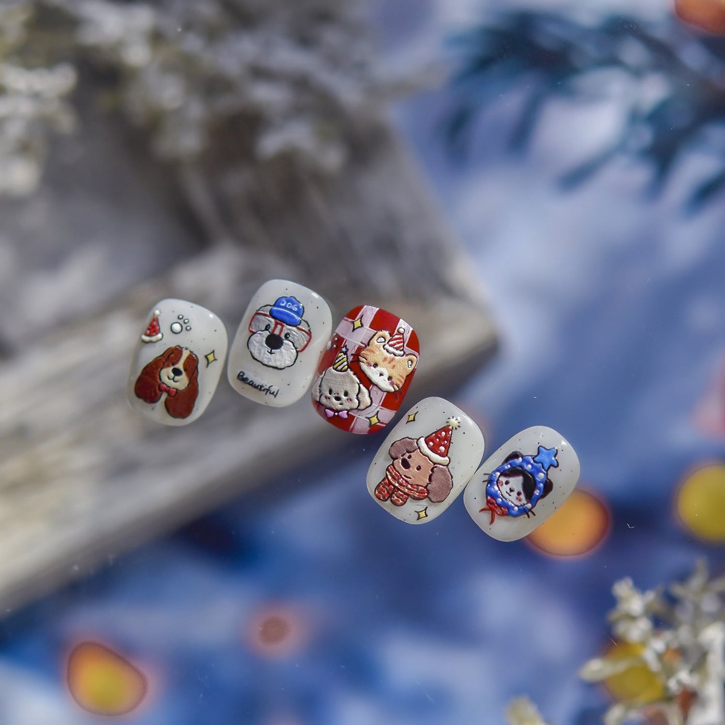 Hello Claws | Christmas Puppy And Kitty Nail Deco Sticker